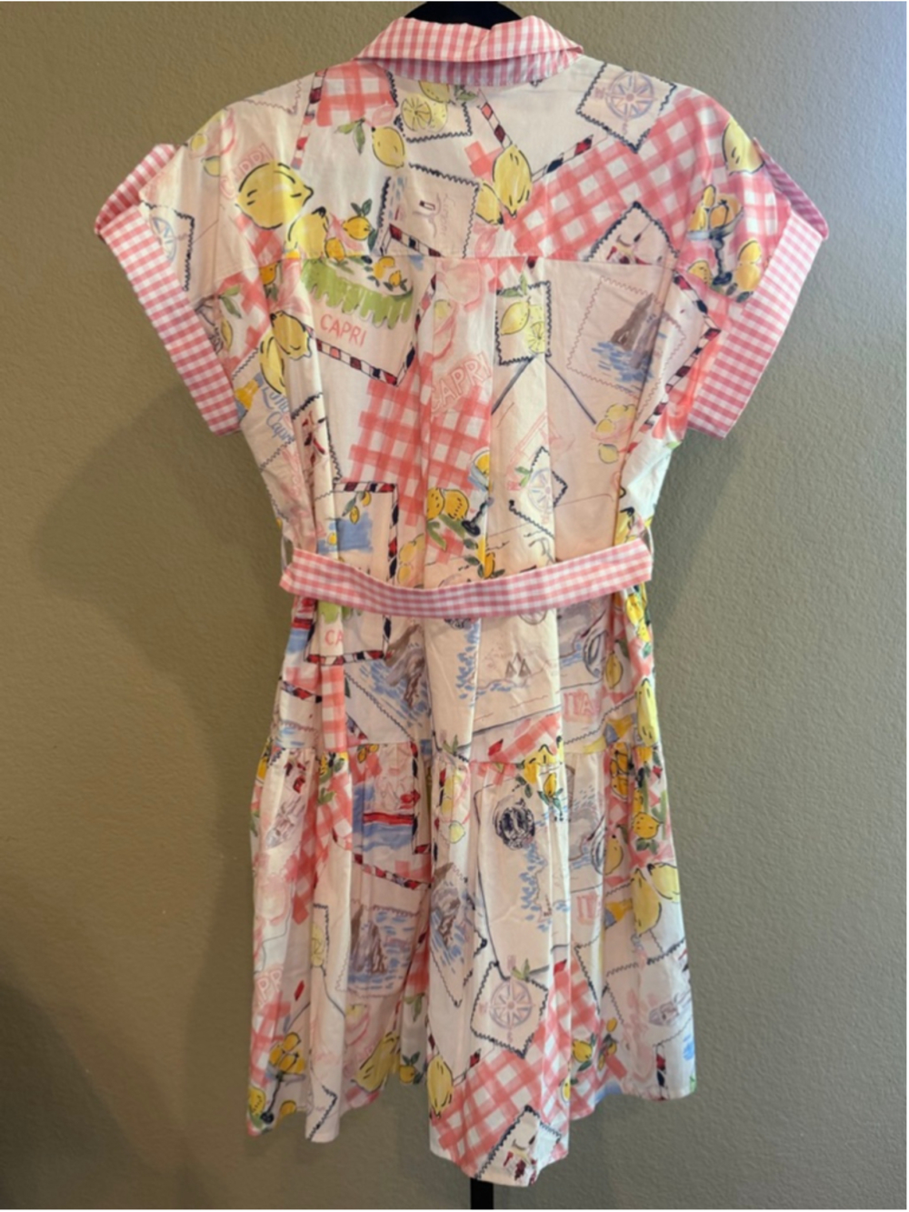 Entro Capri Lemon Mini Dress in Pink Size S - Picture 3 of 7
